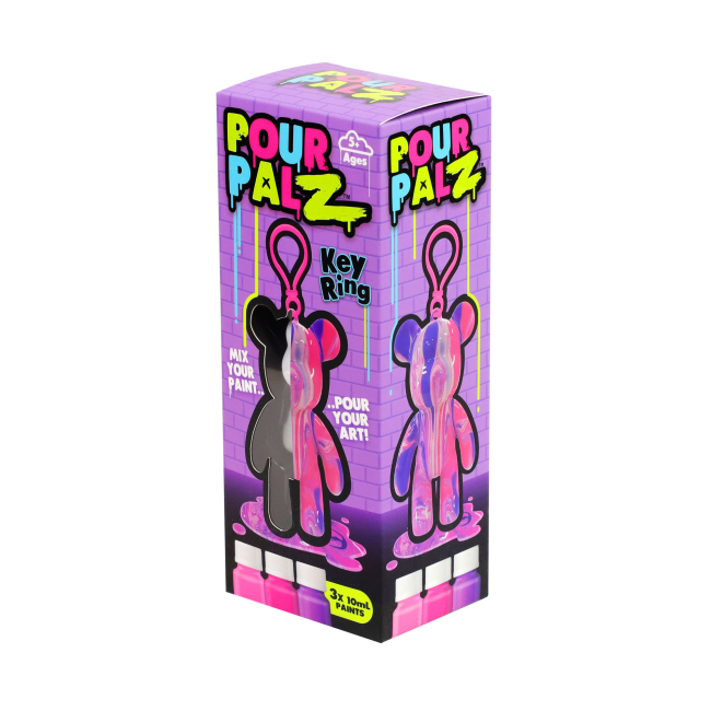 Наборы для творчества - Набор для творчества Pour Palz Флюид Арт Брелок Мишка фиолетовый (GS-G08162/3)#5
