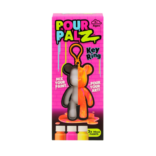 Наборы для творчества - Набор для творчества Pour Palz Флюид Арт Брелок Мишка розовый (GS-G08162/4)#3