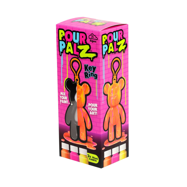 Наборы для творчества - Набор для творчества Pour Palz Флюид Арт Брелок Мишка розовый (GS-G08162/4)#5