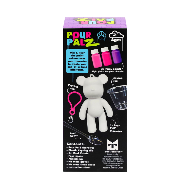 Наборы для творчества - Набор для творчества Pour Palz Флюид Арт Брелок Мишка розовый (GS-G08162/4)#6