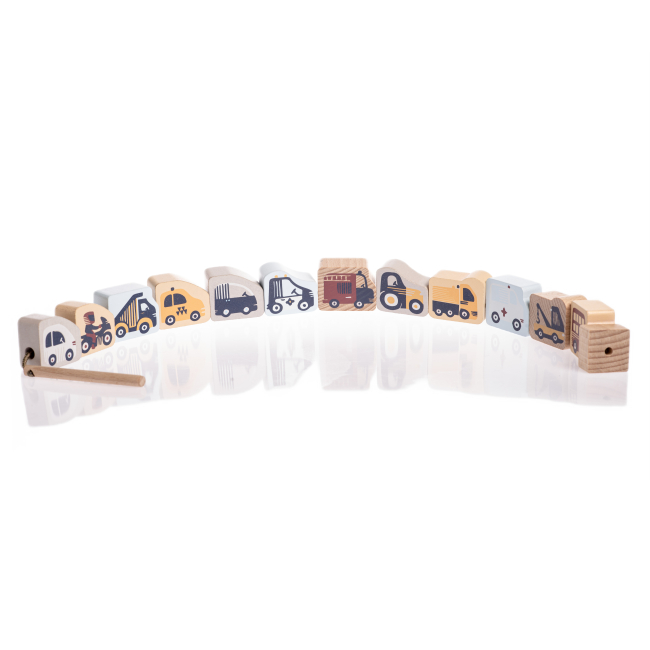 Развивающие игрушки - Развивающая игрушка Cubika Машинки-шнуровки 2 (16006)#2