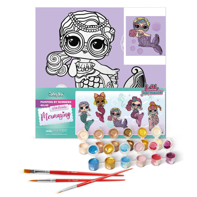 Товари для малювання - Картина за номерами Ідейка Lol Surprise Mermaids Miss Sea 40х40 см (KHO6263)#2