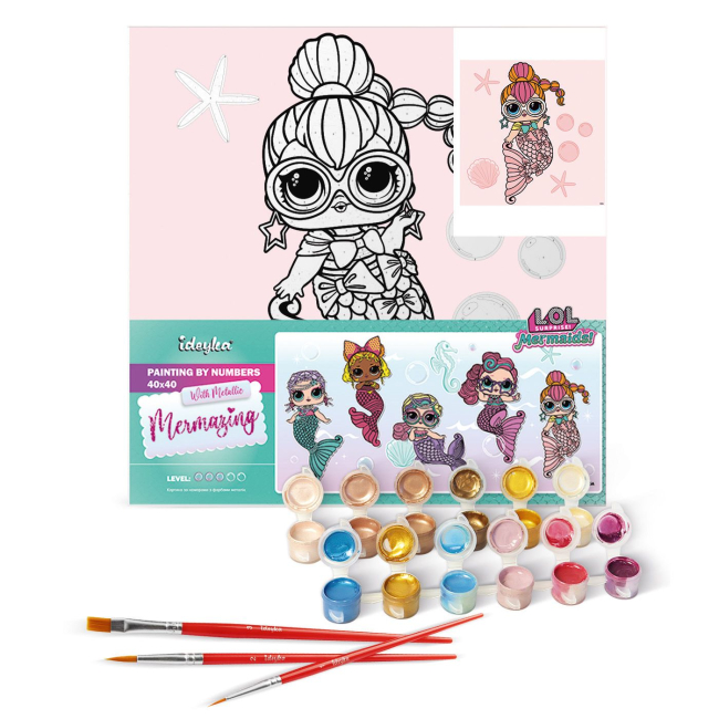 Товары для рисования -  Картина по номерам Ідейка Lol Surprise Mermaids Neon QT 40х40 см (KHO6264)#2