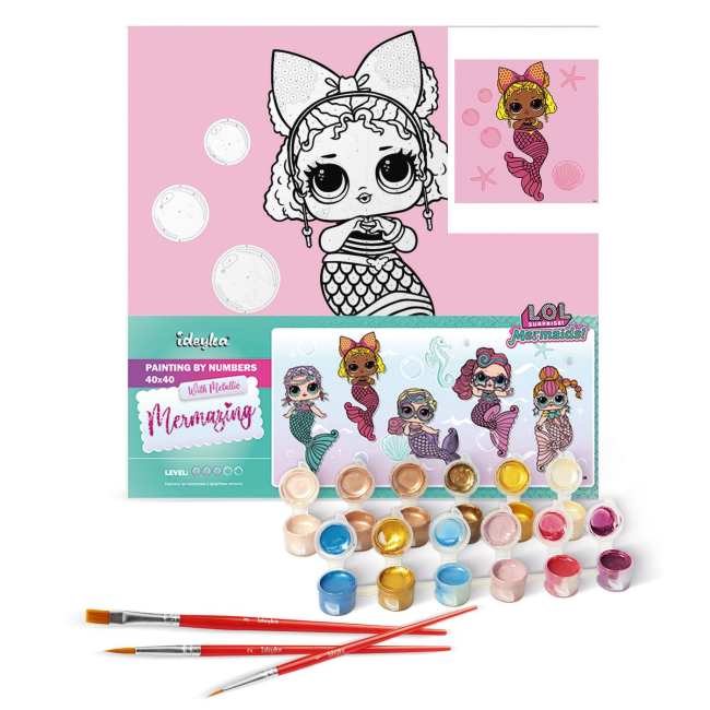 Товары для рисования - Картина по номерам Ідейка Lol Surprise Mermaids Queen Bee 40х40 см (KHO6265)#2