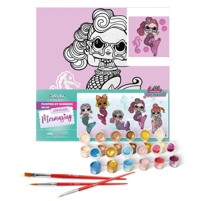 Товары для рисования - Картина по номерам Ідейка Lol Surprise Mermaids Waves 40х40 см (KHO6266)#2