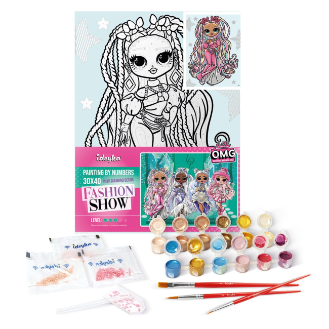 Товары для рисования - Картина по номерам Ідейка Lol Surprise OMG Fashion show Twist Queen со стразами 30х40 см (KHO6274)#2