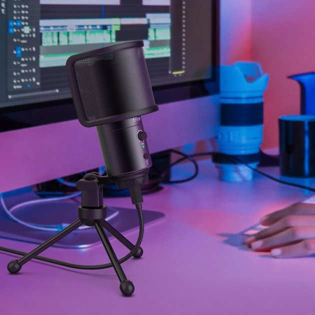 Мікрофони - Мікрофон Fifine Type-C чорний конденсаторний (K683A)#8
