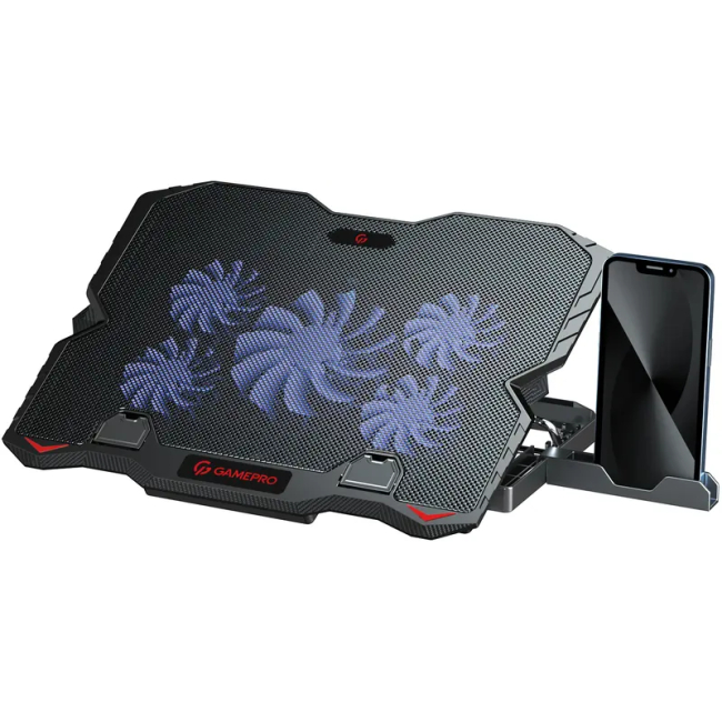 Меблі для геймерів - Підставка під ноутбук GamePro охолоджуюча RGB Black (CP627)#2