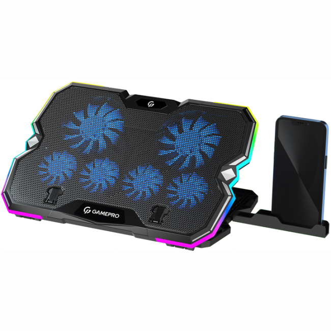 Меблі для геймерів - Підставка під ноутбук GamePro охолоджуюча RGB Black (CP980)#2