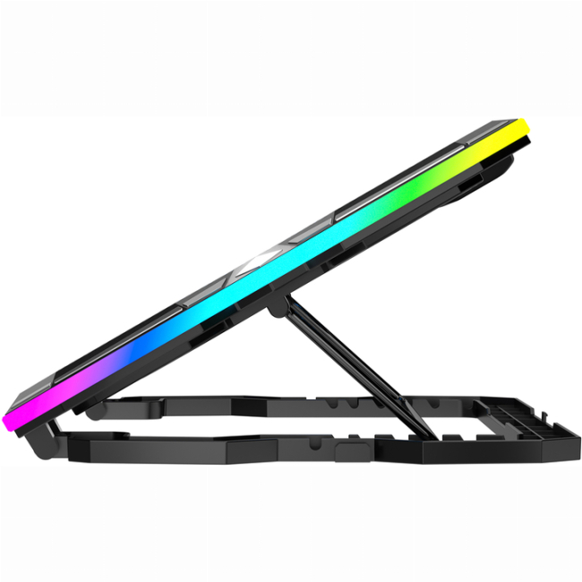 Меблі для геймерів - Підставка під ноутбук GamePro охолоджуюча RGB Black (CP980)#4