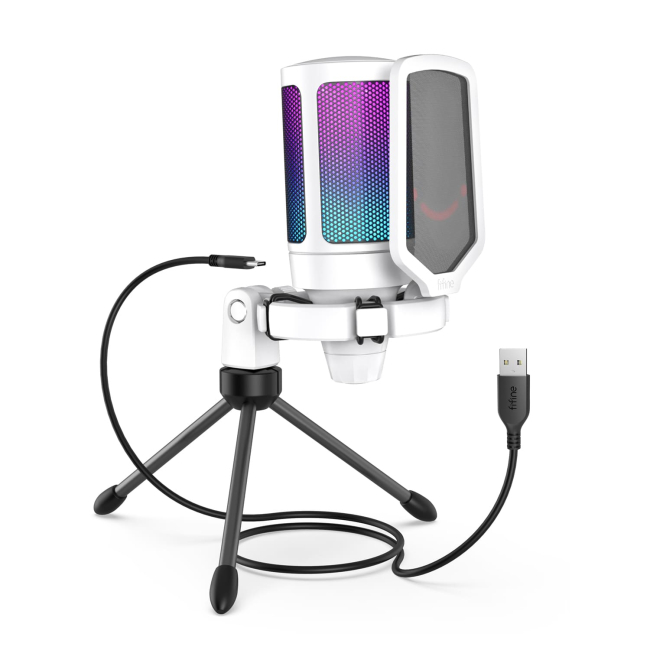 Мікрофони - Мікрофон конденсаторний Fifine AmpliGame RGB White (A6VW)#4