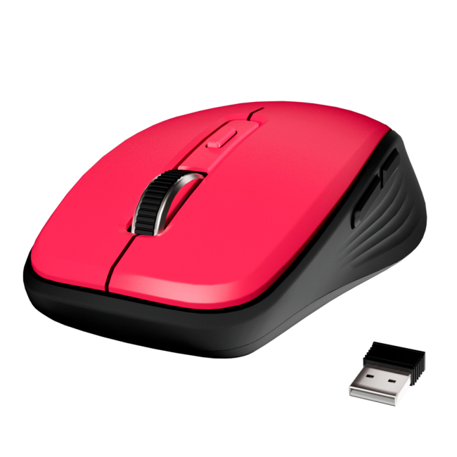 Клавіатура і миші - Мишка OfficePro 800-1600 Red бездротова (M267R)#3