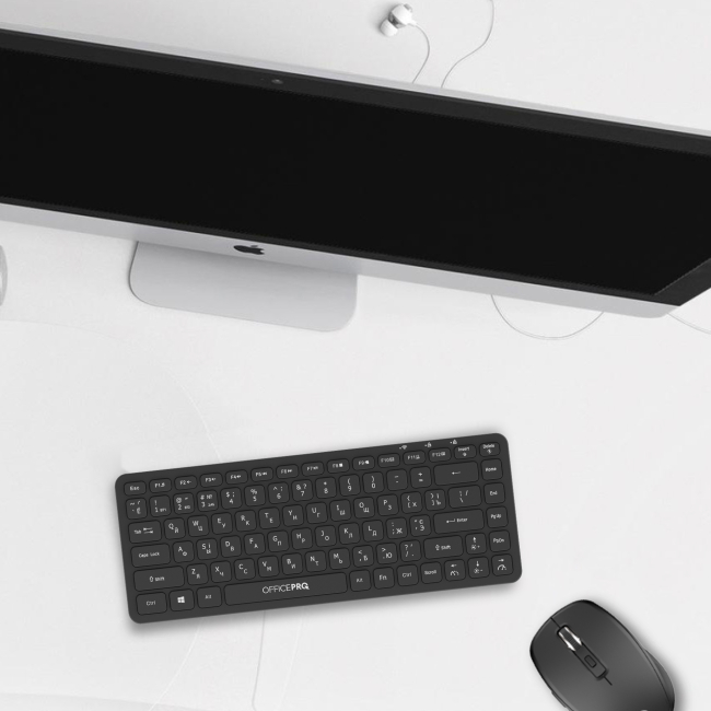 Клавиатура и мыши - Клавиатура OfficePro беспроводная с подсветкой черная (SK790B)#5