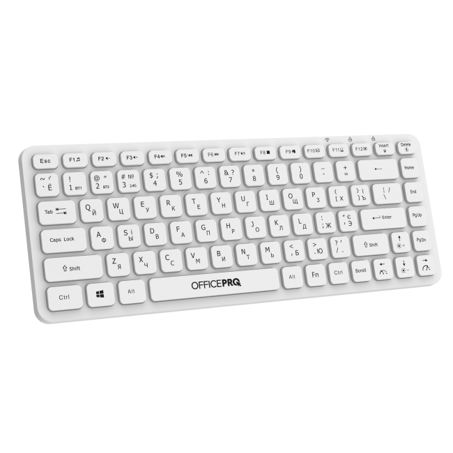 Клавіатура і миші - Клавіатура OfficePro бездротова з підсвічуванням біла (SK790W)#2