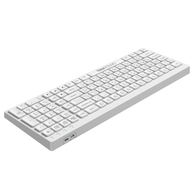 Клавіатура і миші - Клавіатура OfficePro біла бездротова (SK985W)#3