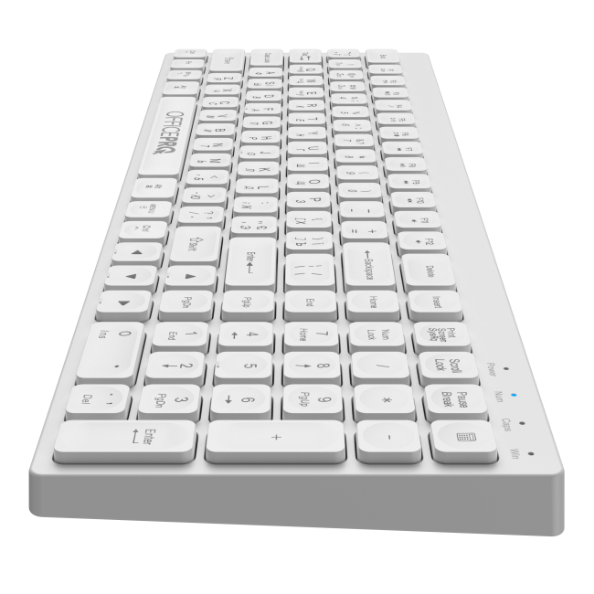 Клавіатура і миші - Клавіатура OfficePro біла бездротова (SK985W)#4