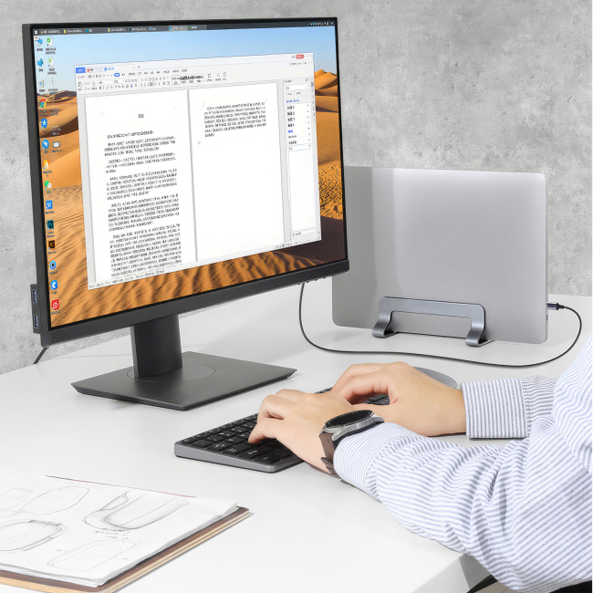 Меблі для геймерів - Підставка для ноутбука OfficePro Вертикальна Grey (LS680G)#3