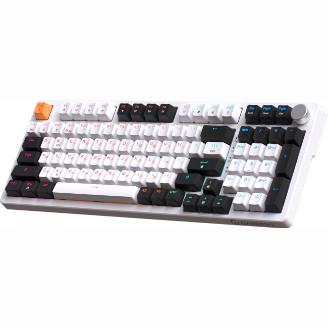 Клавіатура і миші - Клавіатура GamePro з Hot-Swap та Gasket Mount Red switch RGB White (MK170W)#3