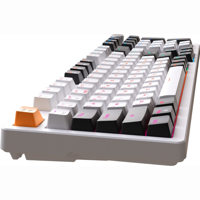 Клавіатура і миші - Клавіатура GamePro з Hot-Swap та Gasket Mount Red switch RGB White (MK170W)#4