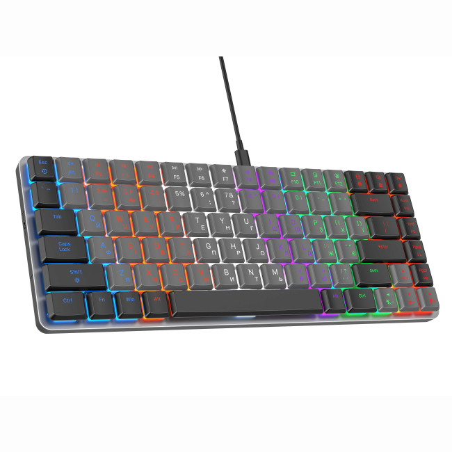 Клавіатура і миші - Клавіатура GamePro Red switch low profile Dark gray (MK140R)#2