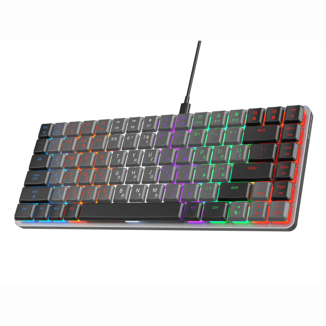 Клавіатура і миші - Клавіатура GamePro Red switch low profile Dark gray (MK140R)#3