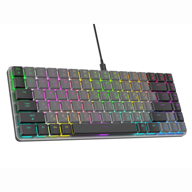 Клавіатура і миші - Клавіатура GamePro Red switch low profile Dark gray RGB (MK141R)#3