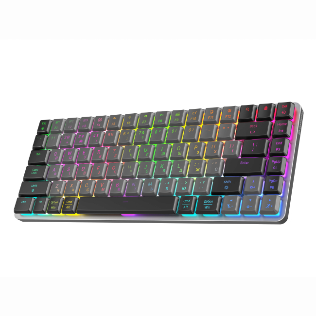 Клавіатура і миші - Клавіатура GamePro Red switch low profile wireless/Bluetooth/USB Dark gray RGB (MK230R)#3