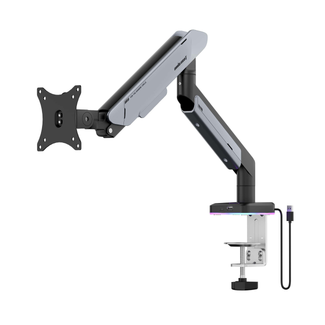 Меблі для геймерів - Кріплення для монітора Anda seat Stealth PRO II 17''-42'' RGB Titanium (AD-W-A9X-1S-BT)#2