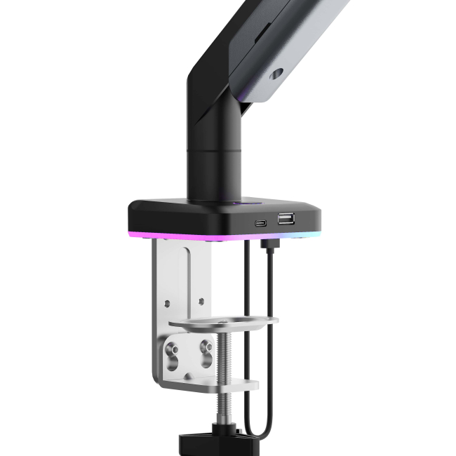 Меблі для геймерів - ​Кріплення ​для монітора Anda seat Stealth PRO II 17''-42'' RGB Titanium (AD-W-A9X-1S-BT)#6