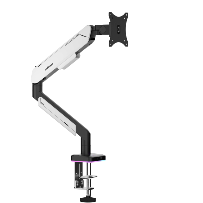 Мебель для геймеров - Крепление для монитора Anda seat Stealth PRO II 17''-42'' RGB White (AD-W-A9X-1S-BW)#3