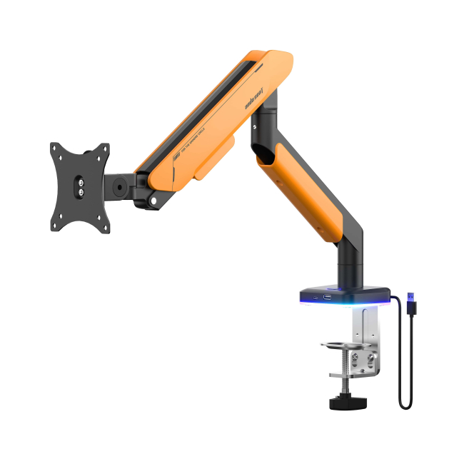 Меблі для геймерів - Кріплення для монітора Anda seat Stealth PRO II 17''-42'' RGB Orange (AD-W-A9X-1S-BO)#3