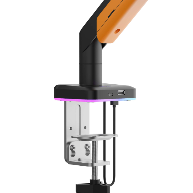 Меблі для геймерів - Кріплення для монітора Anda seat Stealth PRO II 17''-42'' RGB Orange (AD-W-A9X-1S-BO)#6