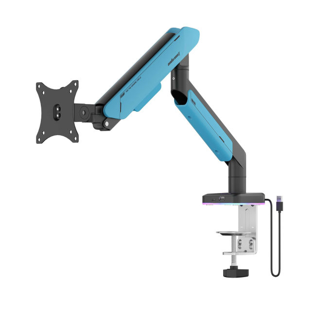 Меблі для геймерів - Кріплення для монітора Anda seat Stealth PRO II 17''-42'' RGB Blue (AD-W-A9X-1S-BS)#2