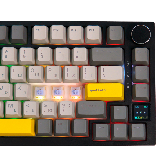 Клавіатура і миші - Клавіатура Epomaker Pro 75% Gift Switch Hot-Swap LCD Screen RGB Black UA (AK820-PRO-B-G)#2