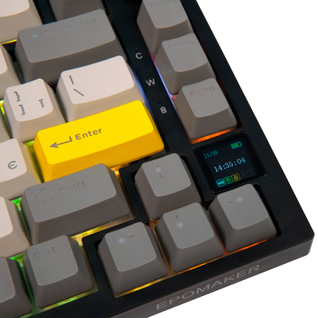 Клавіатура і миші - Клавіатура Epomaker Pro 75% Gift Switch Hot-Swap LCD Screen RGB Black UA (AK820-PRO-B-G)#3