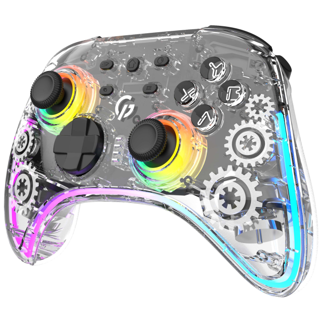 Геймпады - Геймпад GamePro 2.4G/BT 5.1/USB Switch/PC/iOS/Android RGB Transparent (GPX13T)#2