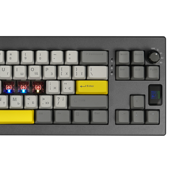 Клавіатура і миші - Клавіатура Epomaker Shadow-X 70% Flamingo Switch Hot-Swap LCD Screen RGB Black UA (SHX-B-F)#2