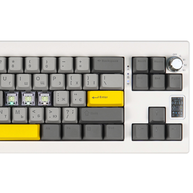 Клавіатура і миші - Клавіатура Epomaker Shadow-X 70% Wisteria Linear Switch Hot-Swap LCD Screen RGB White UA (SHX-W-WL)#2