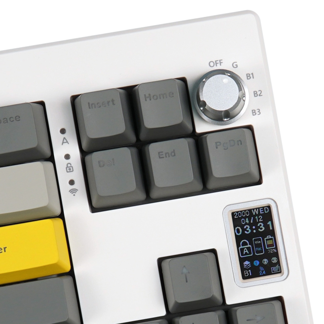 Клавіатура і миші - Клавіатура Epomaker Shadow-X 70% Wisteria Linear Switch Hot-Swap LCD Screen RGB White UA (SHX-W-WL)#3