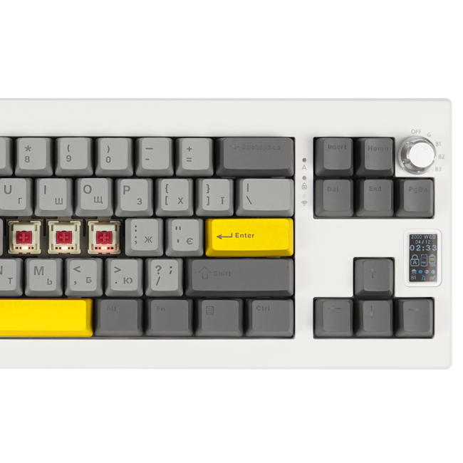 Клавіатура і миші - Клавіатура Epomaker Shadow-X 70% Mulan Switch Hot-Swap LCD Screen RGB White UA (SHX-W-M)#2