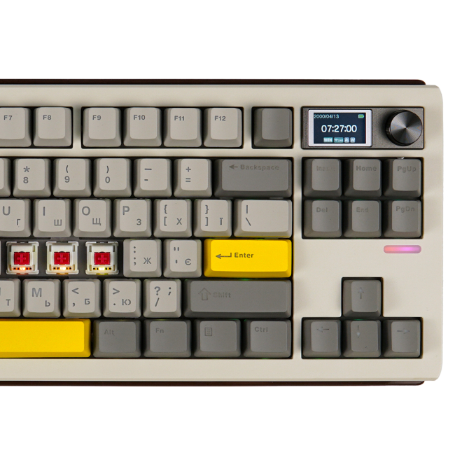 Клавіатура і миші - Клавіатура Epomaker Shadow-S TKL Mulan Switch Hot-Swap LCD Screen RGB White UA (SHS-W-M)#2