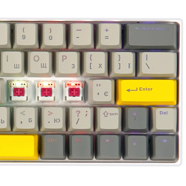 Клавіатура і миші - Клавіатура Epomaker EP64 60% Mulan Switch Hot-Swap RGB White UA (EP64-W-M)#2