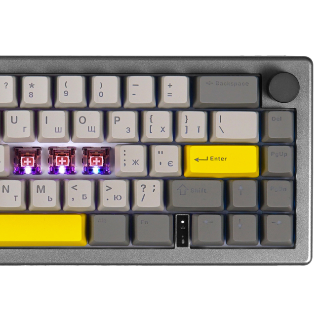 Клавіатура і миші - Клавіатура Epomaker 65% Flamingo Switch Hot-Swap RGB Black UA (EK68-B-F)#2