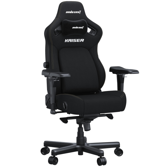 Меблі для геймерів - Крісло Anda seat Kaiser 4 Size XL Black ​Linen fabric (AD12YDDC-XLL-20-B-CF)#2