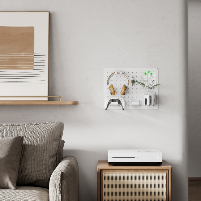 Меблі для геймерів - Настінна дошка-органайзер OfficePro White (WO600W)#2