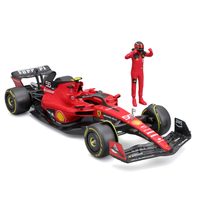 Автомоделі - Автомодель Bburago Racing Ferrari SF-23 з фігуркою в асортименті (18-26809)#5