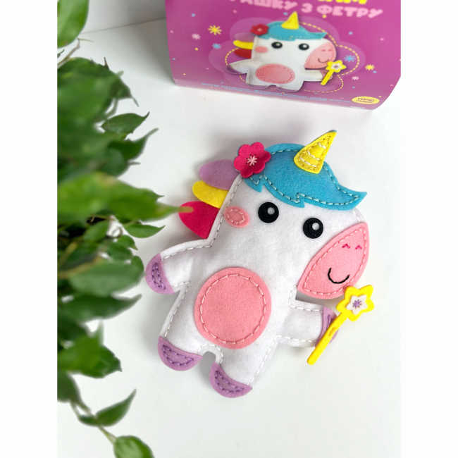 Наборы для творчества - Набор для творчества Apli Krapli Сшей сам игрушку из фетра Единорог (4820198701321)#3