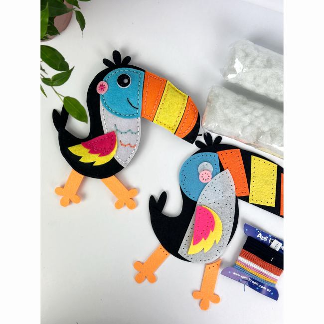 Наборы для творчества - Набор для творчества Apli Krapli Сшей сам игрушку из фетра Туканчик (4820198701352)#3