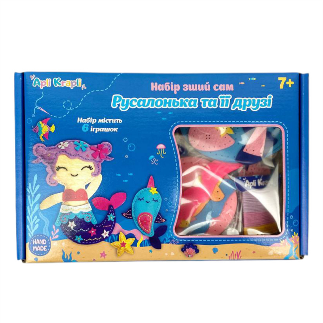Набори для творчості - Набір для творчості Apli Krapli Зший сам іграшку з фетру Русалонька (4820198701260)#2