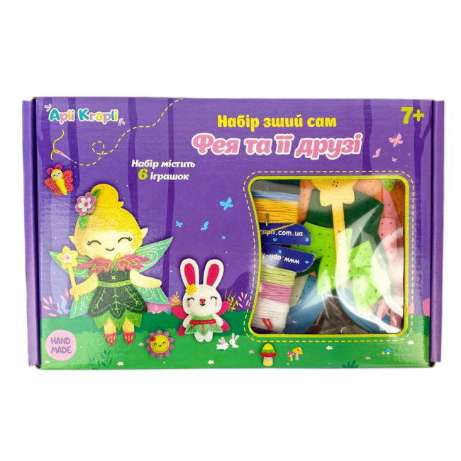 Набори для творчості - Набір для творчості Apli Krapli Зший сам іграшку з фетру Фея (4820198701277)#2